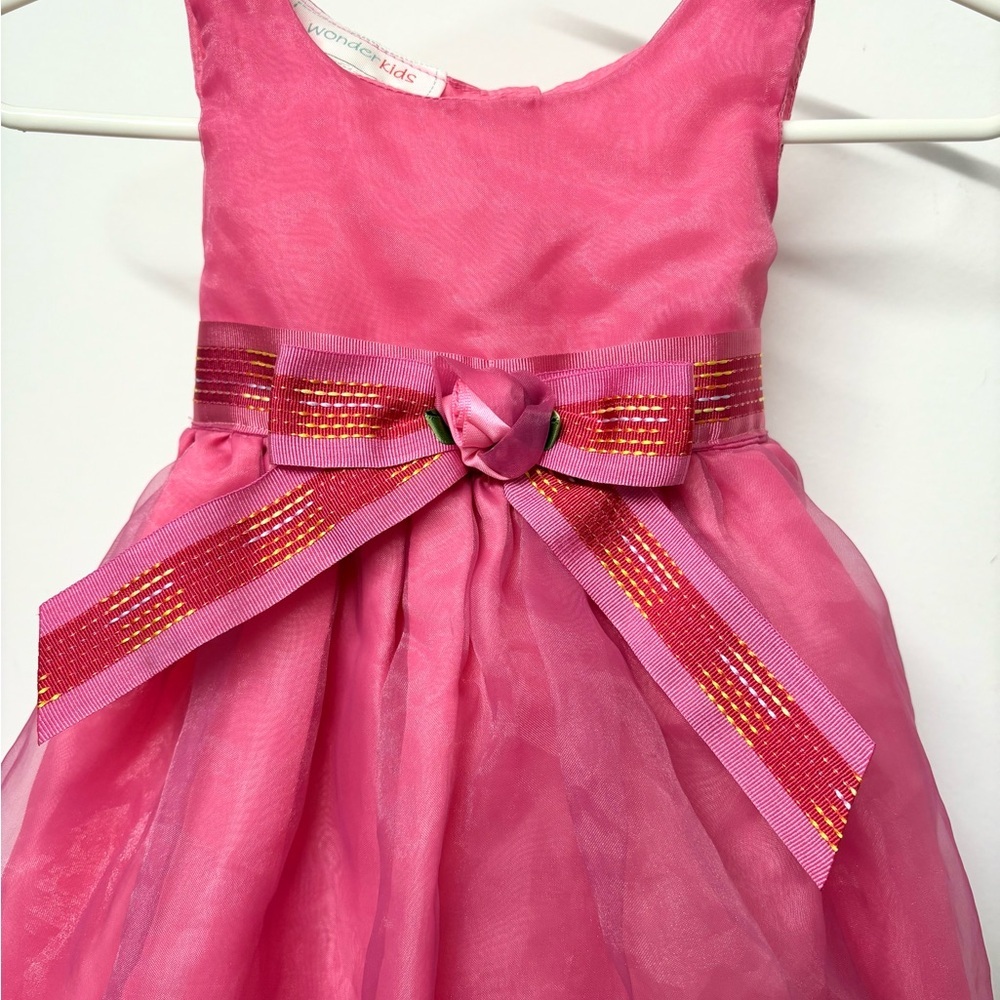 Vtg Wonder Kids Baby Girl's Tulle Dress Size 3/6 Months Easter Occasion Pink - Picture 2 of 5
